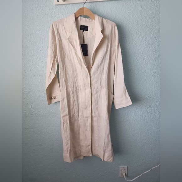 FRNCH PARIS 100% linen coat style dress new with tags - Picture 9 of 12